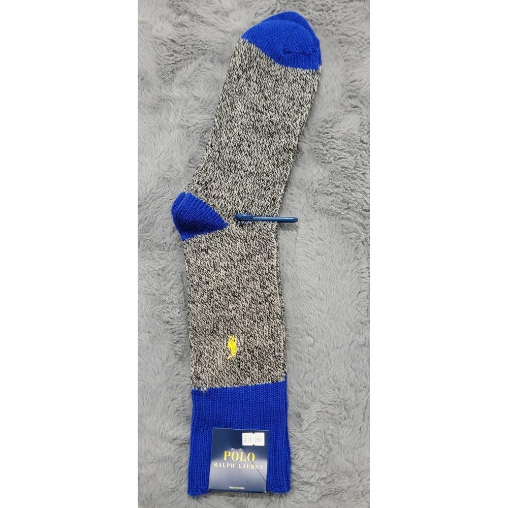 Polo Ralph Lauren Outdoor Socks Mens 10-13 Blue Wool Thermal Crew Mid Calf